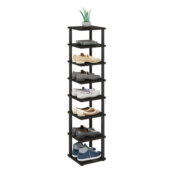 Furinno Furinno Turn-N-Tube 8-Tier Vertical Space Saving Free Standing Shoe Tower Shoe Rack For Closet Entryway
