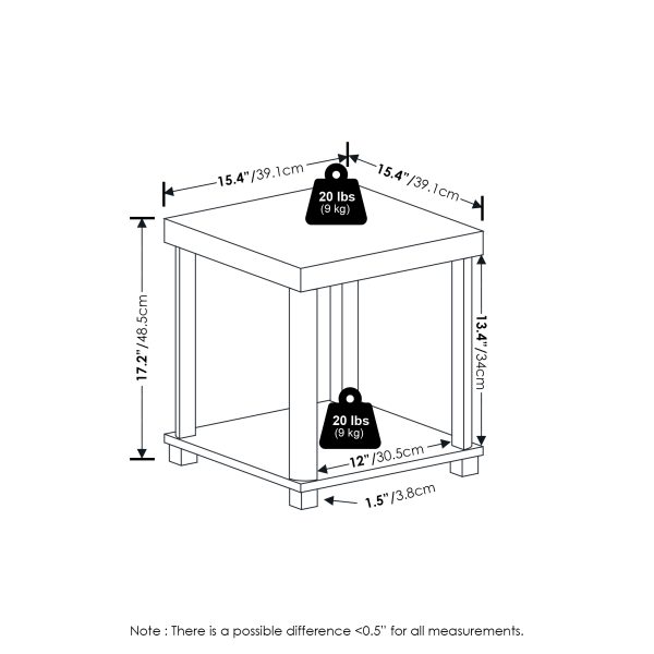 Furinno Furinno Turn-N-Tube Classic 2-Tier End Table Side Table
