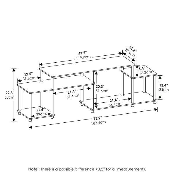 Furinno Furinno Turn-N-Tube Handel TV Stand For TV Up To 55 Inch
