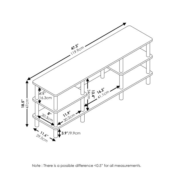 Furinno Furinno Turn-N-Tube Multipurpose Wide Shelf TV Stand