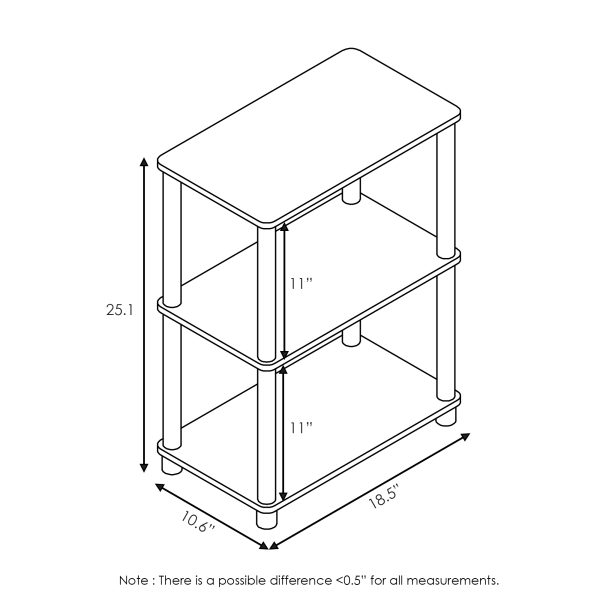 Furinno Furinno Turn-N-Tube No Tool 3-Tier Storage Shelf