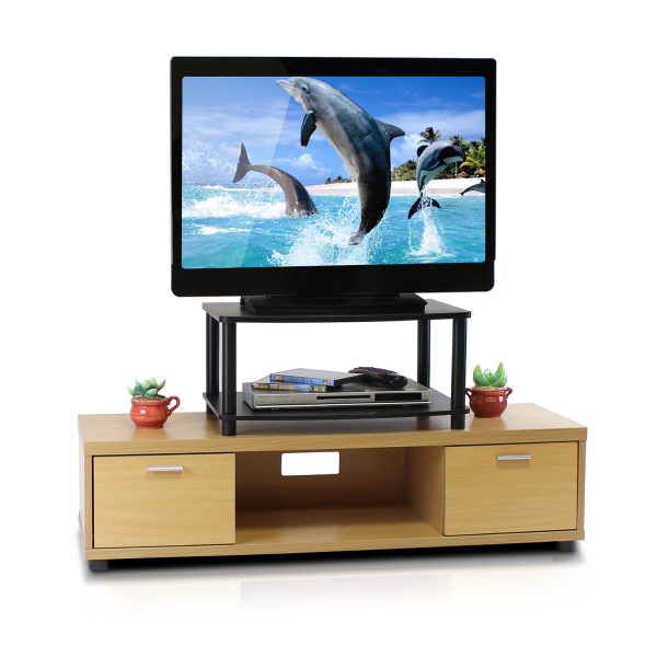 Furinno Furinno Turn-N-Tube No Tools 2-Tier Elevated TV Stand For TV Up To 25 Inch