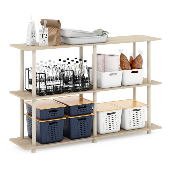 Furinno Furinno Turn-N-Tube No Tools 3-Tier Modern Rectangle Side Display Rack