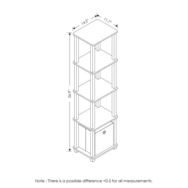 Furinno Furinno Turn-N-Tube No Tools 5-Tier Display Decorative Shelf With Bin