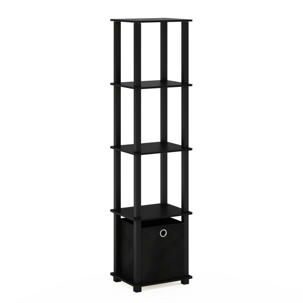 furinno Furinno Turn-N-Tube No Tools 5-Tier Display Decorative Shelf with Bin