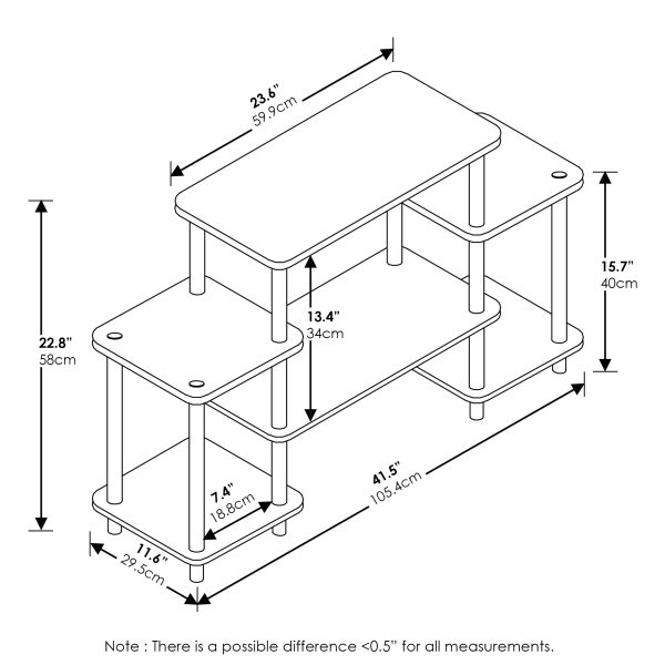 Furinno Furinno Turn-N-Tube No Tools Entertainment Center For TV Up To 25 Inch