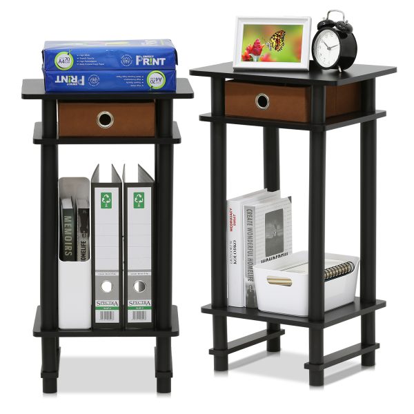 Furinno Furinno Turn-N-Tube Tall End Table With Bin