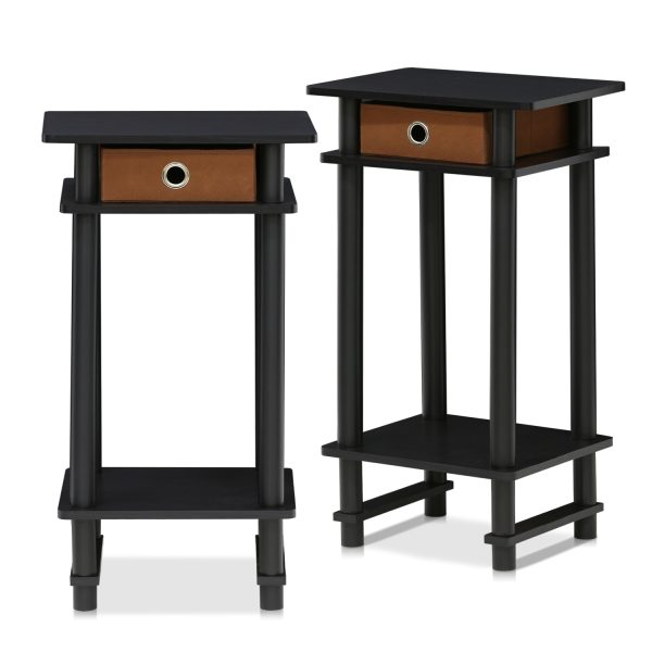 furinno Furinno Turn-N-Tube Tall End Table with Bin