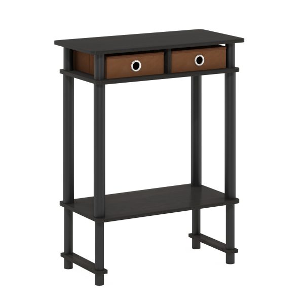 furinno Furinno Turn-N-Tube Tall-Wide Hallway Console Table with Bin