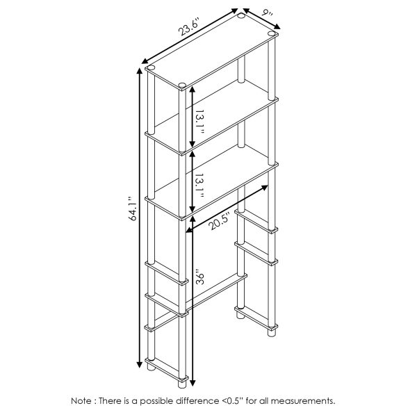 Furinno Furinno Turn-N-Tube Toilet Space Saver With 3 Shelves