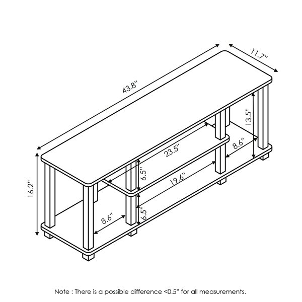 Furinno Furinno Turn-S-Tube 3-Tier Entertainment TV Stand For TV Up To 50 Inch