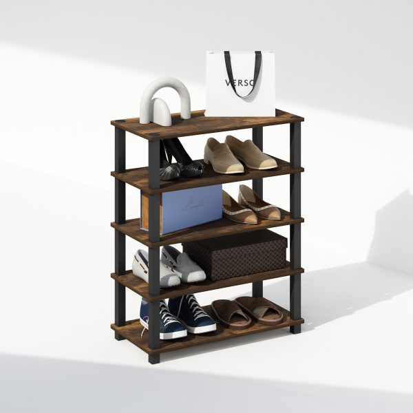 Furinno Furinno Turn-S-Tube 3-Tier Multipurpose Standing Shelves Set Of 2