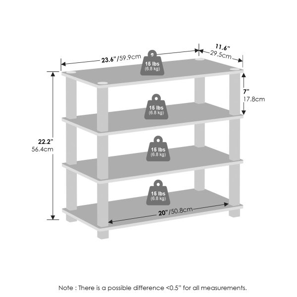 Furinno Furinno Turn-S-Tube 4-Tier Multipurpose Standing Shelves Set Of 2