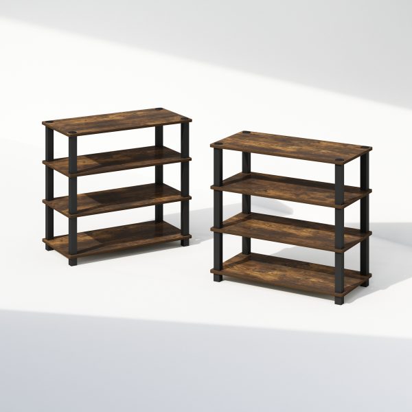 furinno Furinno Turn-S-Tube 4-Tier Multipurpose Standing Shelves Set of 2