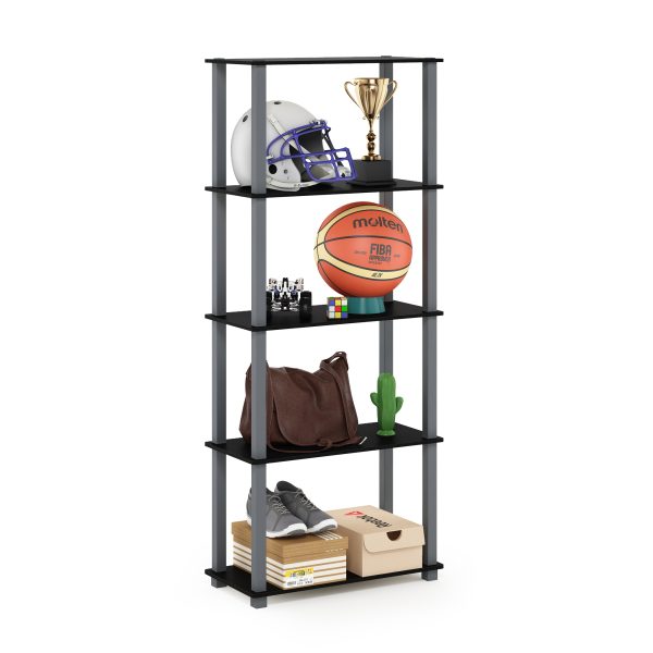 Furinno Furinno Turn-S-Tube 5-Tier Multipurpose Shelf Display Rack With Square Tubes