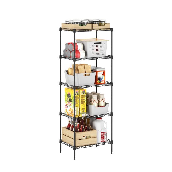 Furinno Furinno Wayar 5-Tier Metal Storage Shelf Rack 17 X 12 X 48