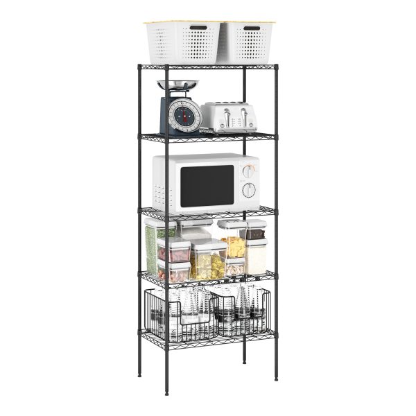 Furinno Furinno Wayar 5-Tier Metal Storage Shelf Rack 24 X 14 X 60