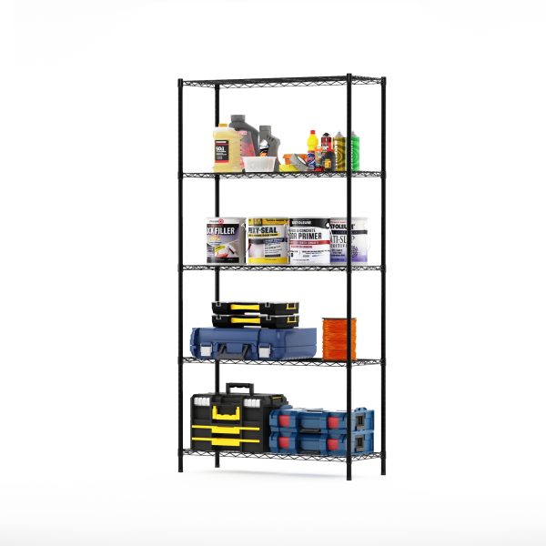 Furinno Furinno Wayar 5-Tier Metal Storage Shelf Rack 36 X 14 X 72
