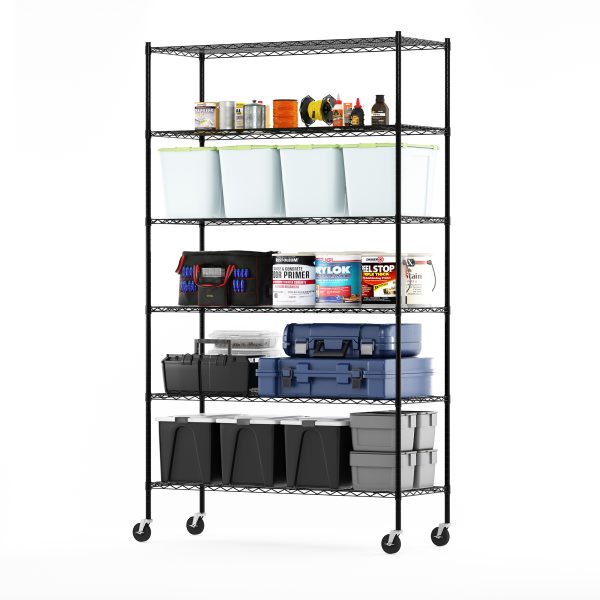 Furinno Furinno Wayar 6-Tier Metal Storage Shelf Rack 48 X 18 X 82