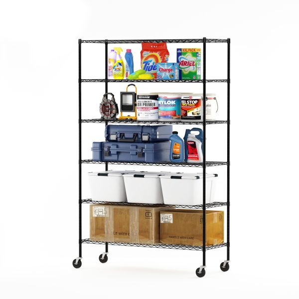 Furinno Furinno Wayar 6-Tier Metal Storage Shelf Rack 48 X 18 X 78