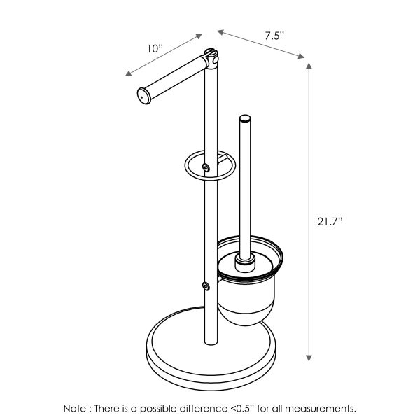 Furinno Furinno Wayar Toilet Paper Holder With Brush Stand Chrome