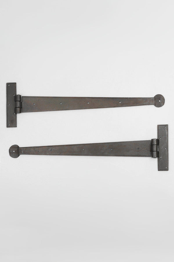 g decor 18" Coinbase Hand Forged T Hinges Pair in Beeswax Finish