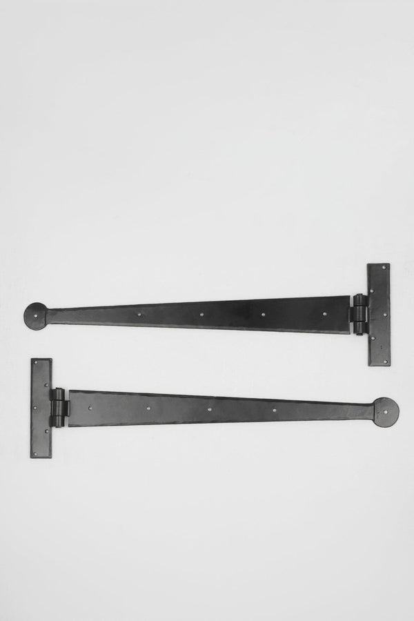 g decor 18" Coinbase Hand Forged T Hinges Pair in Black Finish