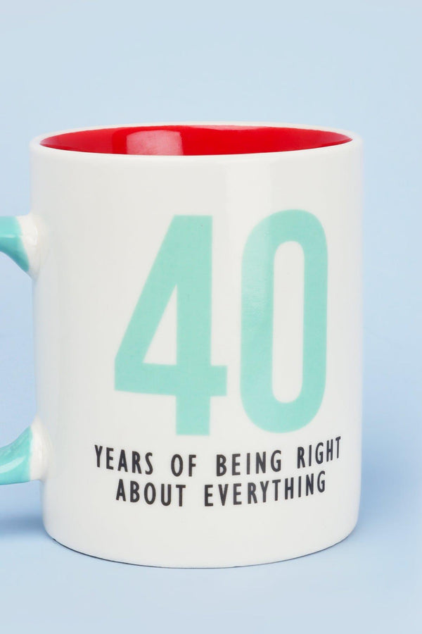 G Decor 40 Years Of Being Right Mug A Wisdom Mug Hilarious Gift For 40th Birthday White