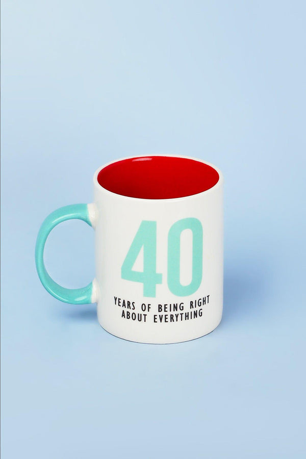 G Decor 40 Years Of Being Right Mug A Wisdom Mug Hilarious Gift For 40th Birthday White