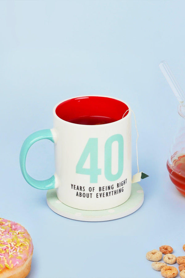 g decor 40 Years of Being Right Mug A Wisdom Mug Hilarious Gift for 40th Birthday White