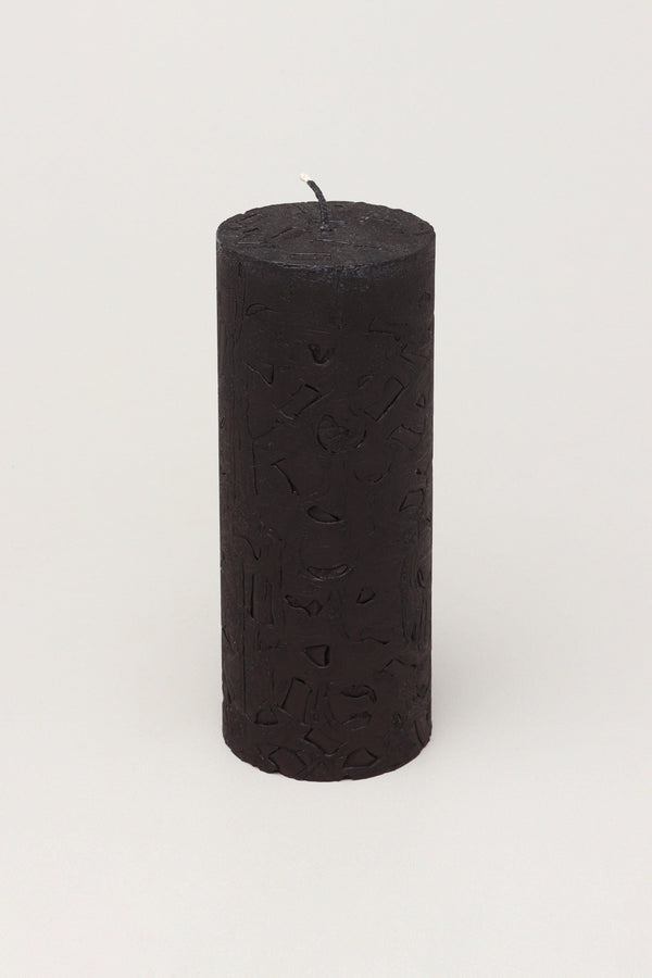G Decor Adelle Obsidian Matte Signature Waxwork Pillar Candle In Deep Black Small