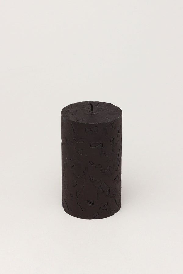 G Decor Adelle Obsidian Matte Signature Waxwork Pillar Candle In Deep Black Small