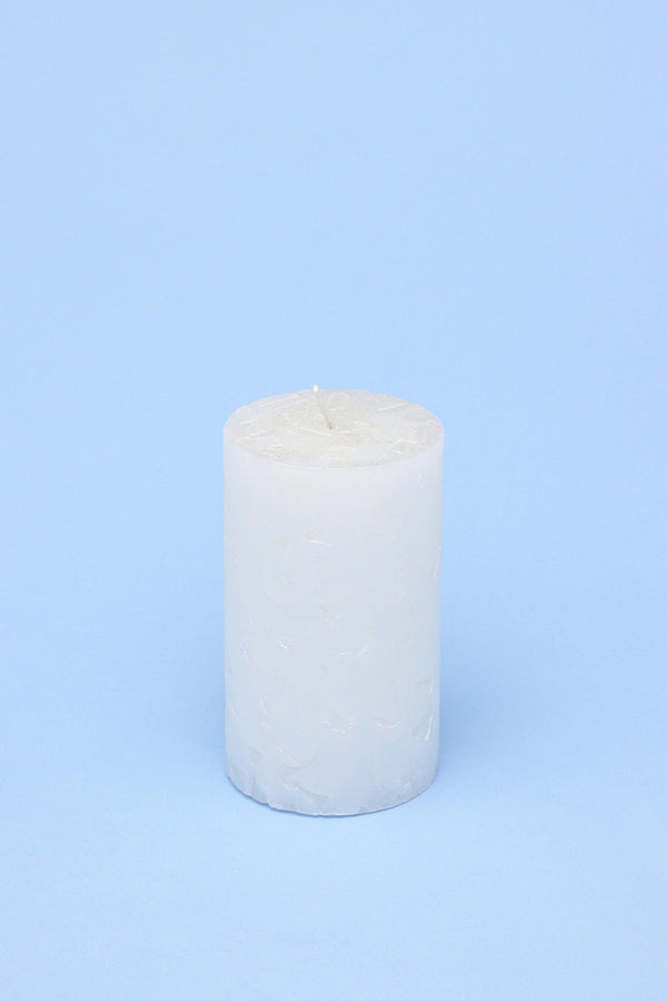 G Decor Adelle Pure White Signature Waxwork Pillar Candle In Soft Matte Finish Small Pillar