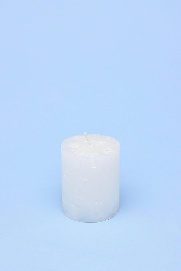 G Decor Adelle Pure White Signature Waxwork Pillar Candle In Soft Matte Finish Small Pillar