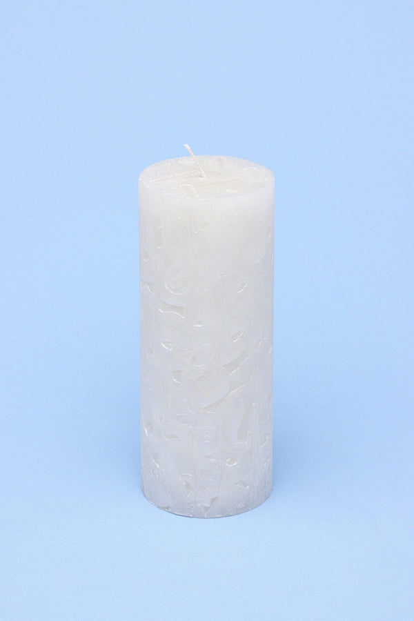 G Decor Adelle Pure White Signature Waxwork Pillar Candle In Soft Matte Finish Small Pillar