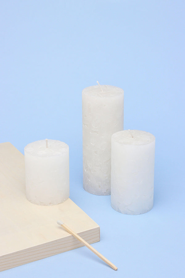 g decor Adelle Pure White Signature Waxwork Pillar Candle in Soft Matte Finish Small Pillar