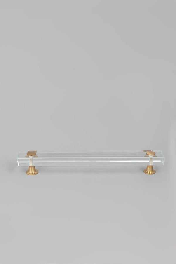 G Decor Alchemy Brass Clear Glass Cupboard Door Handle