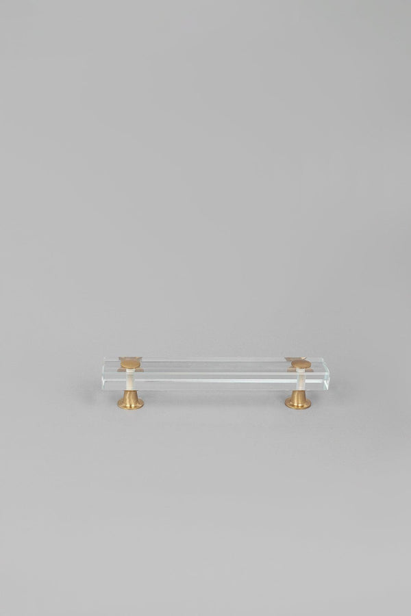 G Decor Alchemy Brass Clear Glass Cupboard Door Handle