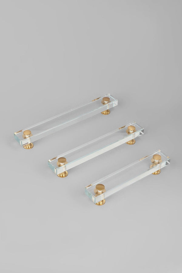 g decor Alchemy Brass Clear Glass Cupboard Door Handle