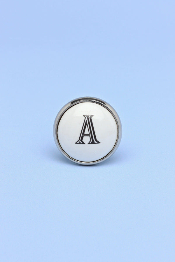 G Decor Alphabet Monogram White Ceramic Door Knob Handle