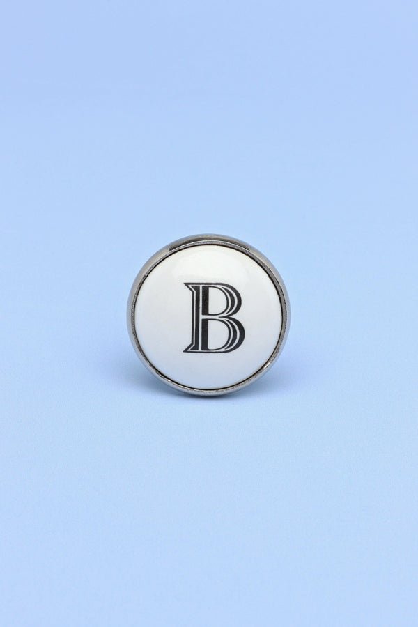 G Decor Alphabet Monogram White Ceramic Door Knob Handle