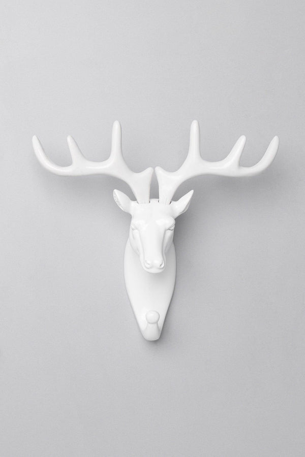 G Decor Animal White Wall Hooks Wildlife Coat & Towel Holders For Wall Décor Deer