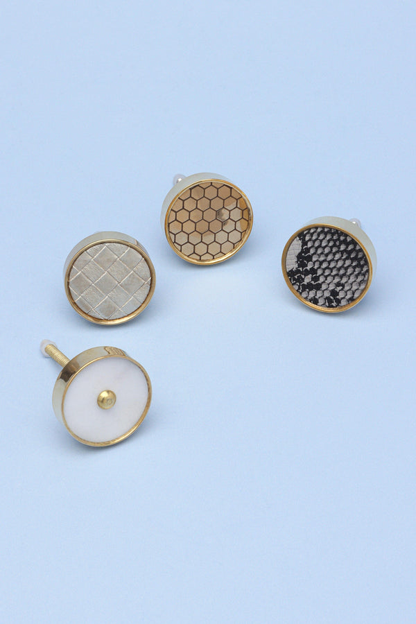 g decor Attraente Brass Round Circular Detailed Pull Knob Honey Comb