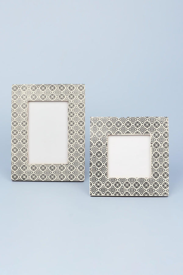 G Decor Boho Black Floral Handcrafted Photo Frame Rustic Picture Display Small