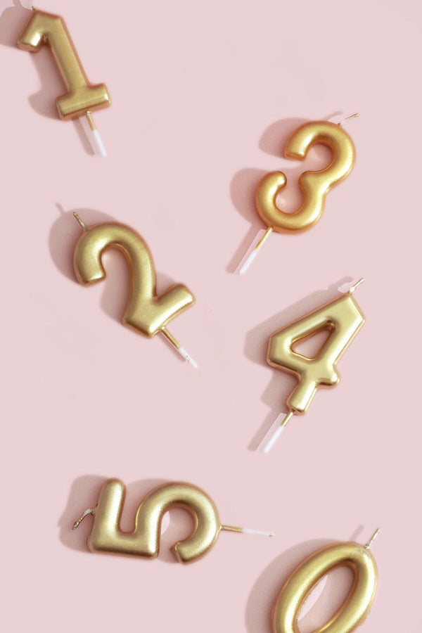 G Decor Brass Gold Number Birthday Candles Metallic Cake Topper From 0 To 9