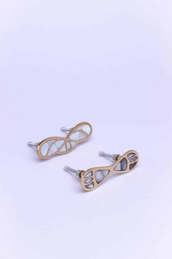 g decor Butterfly Pearl Gold Brass Cupboard Handles