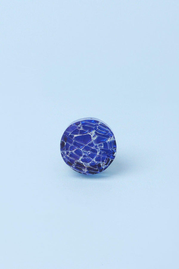 G Decor Cascadia Aurora Crystal Crackle Mirror Glass Pull Knob Dark Edition Blue