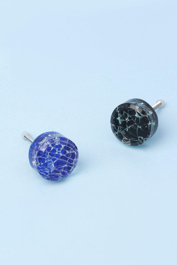 g decor Cascadia Aurora Crystal Crackle Mirror Glass Pull Knob Dark Edition Blue