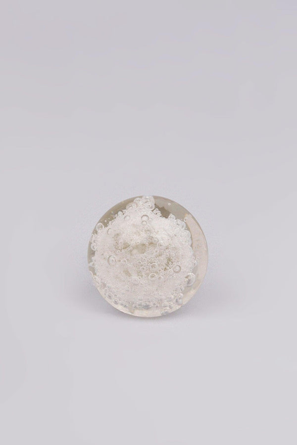 G Decor Caspian Bubbles Clear Round Glass Cabinet Pull Knob Pink