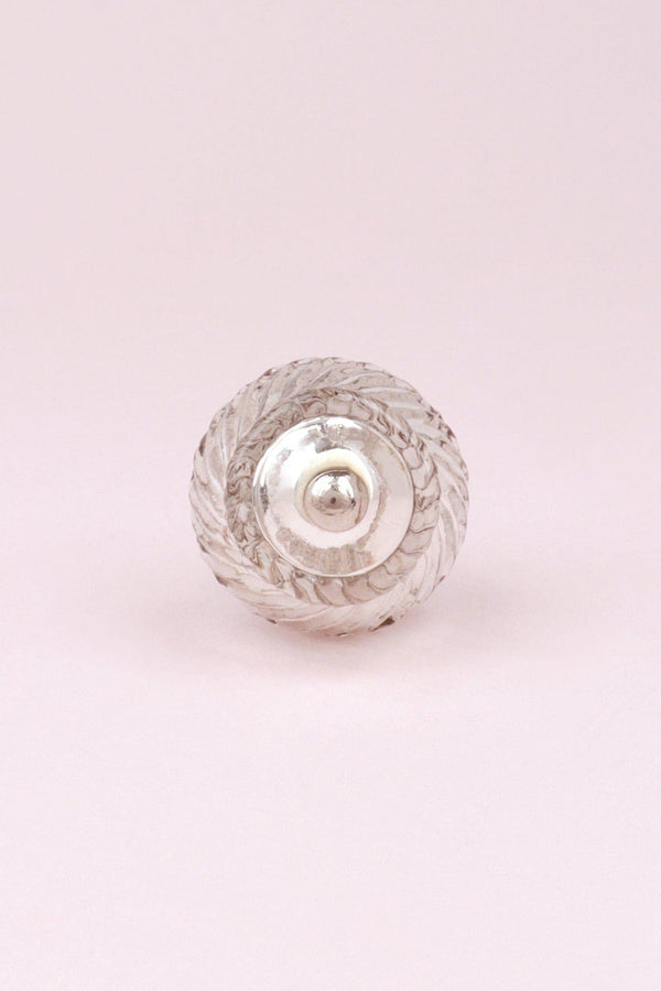 G Decor Celestia Swirl Mercury Glass Silver Chrome Door Knob Handle 4802